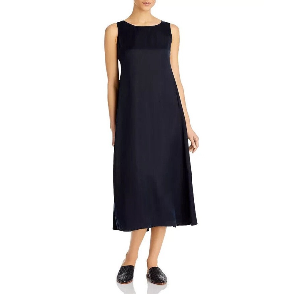 Eileen‎ Fisher Ballet Neck Sleeveless Dress Black Size XXS 2XS NEW